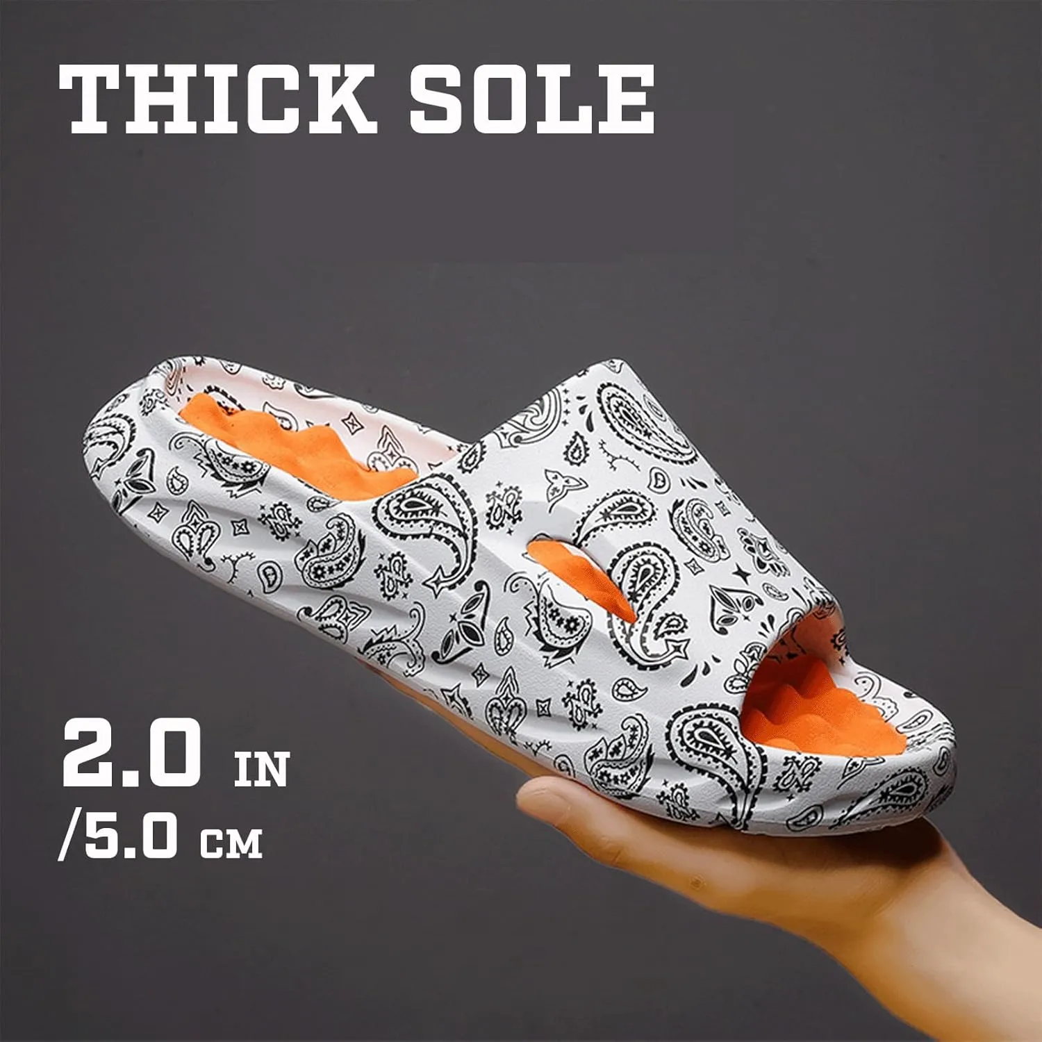 Cloud Slides for Women Men Cool Pillow Slippers Non-Slip Shower Bath Platform Foam Sandals for Indoor Outdoor House Pool