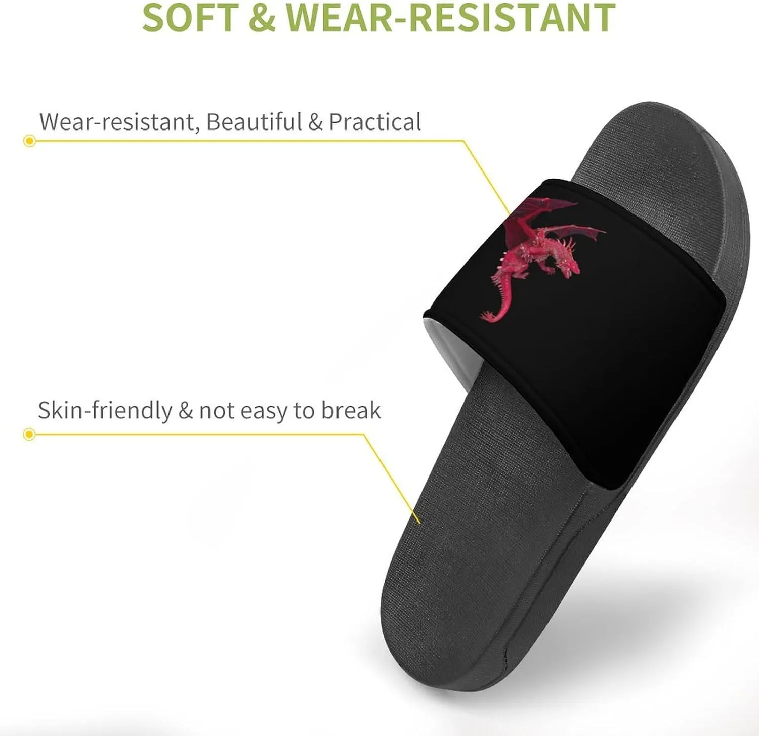 Cool Dragon House Slippers for Women Men Shower Slides Bathroom Sandals
