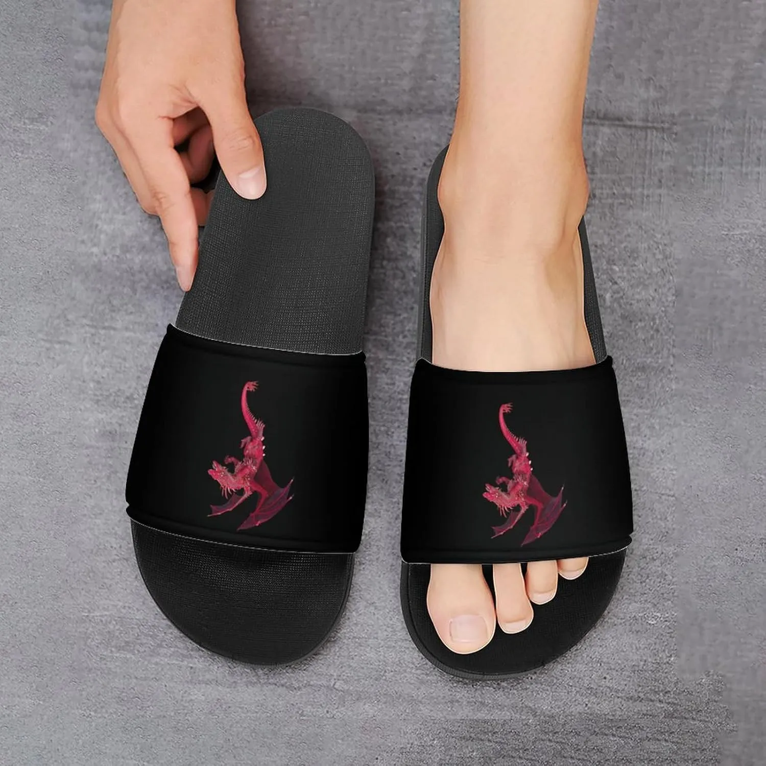 Cool Dragon House Slippers for Women Men Shower Slides Bathroom Sandals