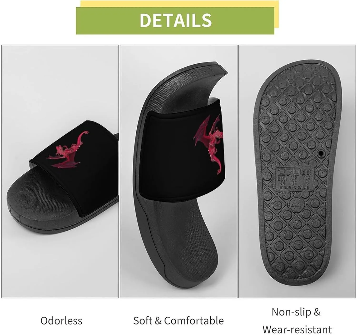 Cool Dragon House Slippers for Women Men Shower Slides Bathroom Sandals