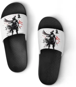 Cool Samurai Men's Slide Sandal Non Slip Shower Shoes Bathroom Slippers for Pool Beach