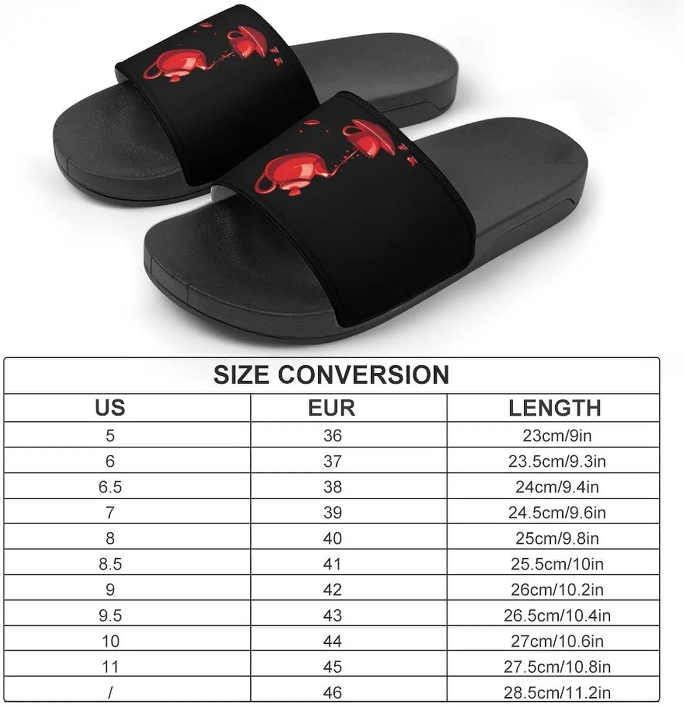 Cool Teapot And Cup Tea Home Slippers Non-Slip PVC Shower Slippers Open Toe Sandals for Men Women