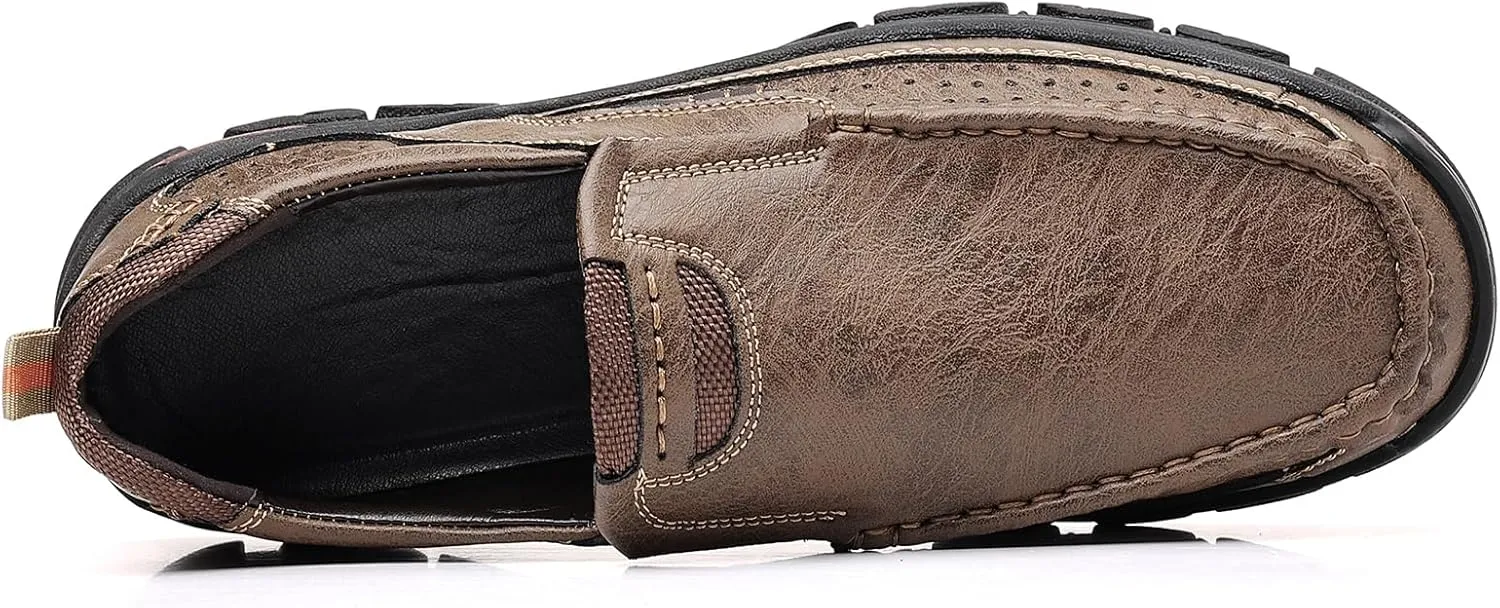 Coramtty Mens Classic Walking Sneakers Slip on Loafers Casual Shoes Comfort Breathable Dress Flats for Driving Business Office Outdoor
