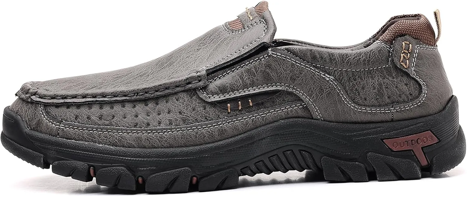 Coramtty Mens Classic Walking Sneakers Slip on Loafers Casual Shoes Comfort Breathable Dress Flats for Driving Business Office Outdoor