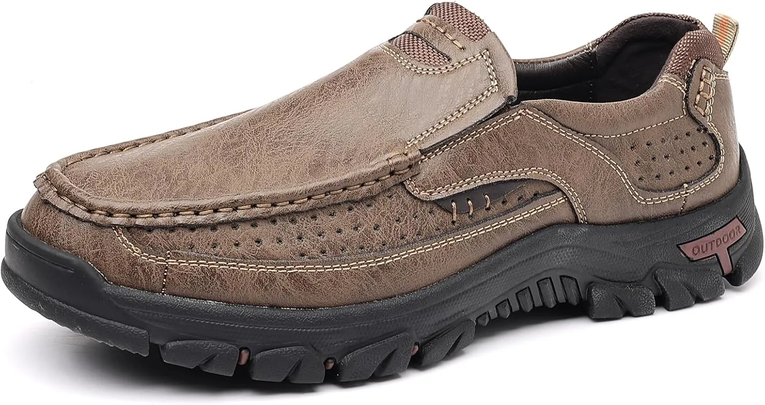 Coramtty Mens Classic Walking Sneakers Slip on Loafers Casual Shoes Comfort Breathable Dress Flats for Driving Business Office Outdoor