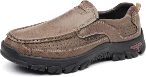 Coramtty Mens Classic Walking Sneakers Slip on Loafers Casual Shoes Comfort Breathable Dress Flats for Driving Business Office Outdoor