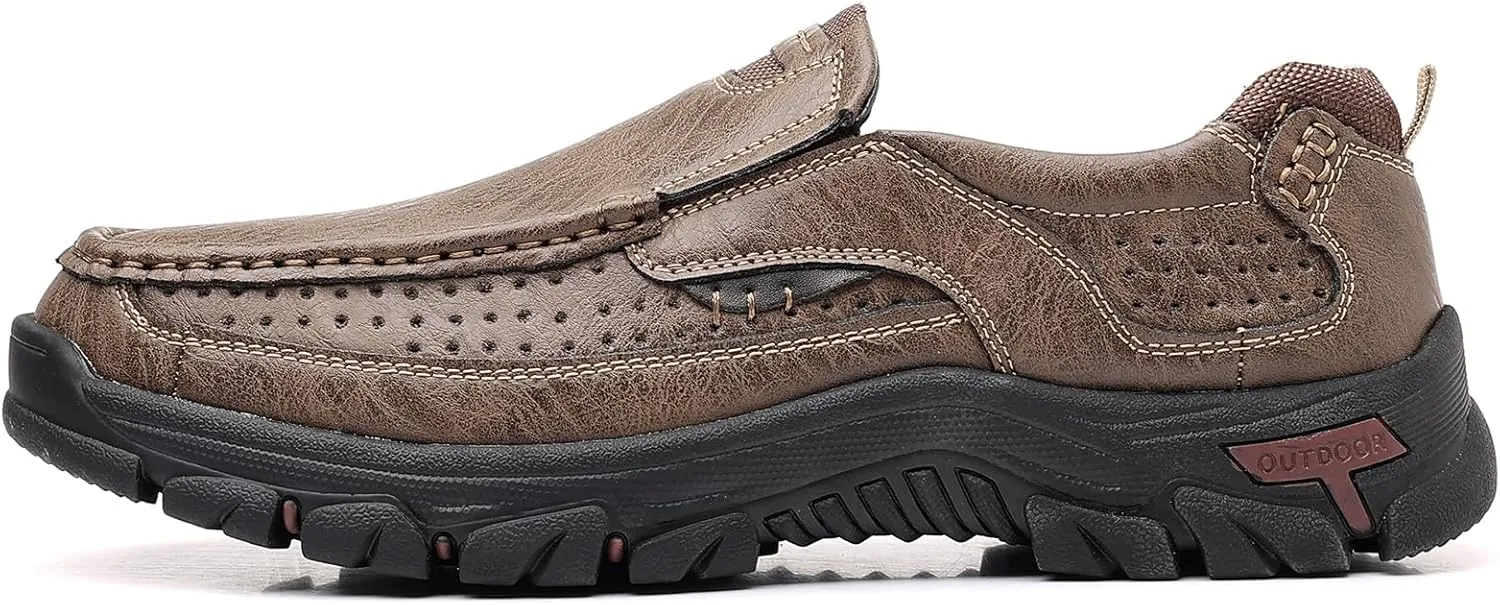 Coramtty Mens Classic Walking Sneakers Slip on Loafers Casual Shoes Comfort Breathable Dress Flats for Driving Business Office Outdoor