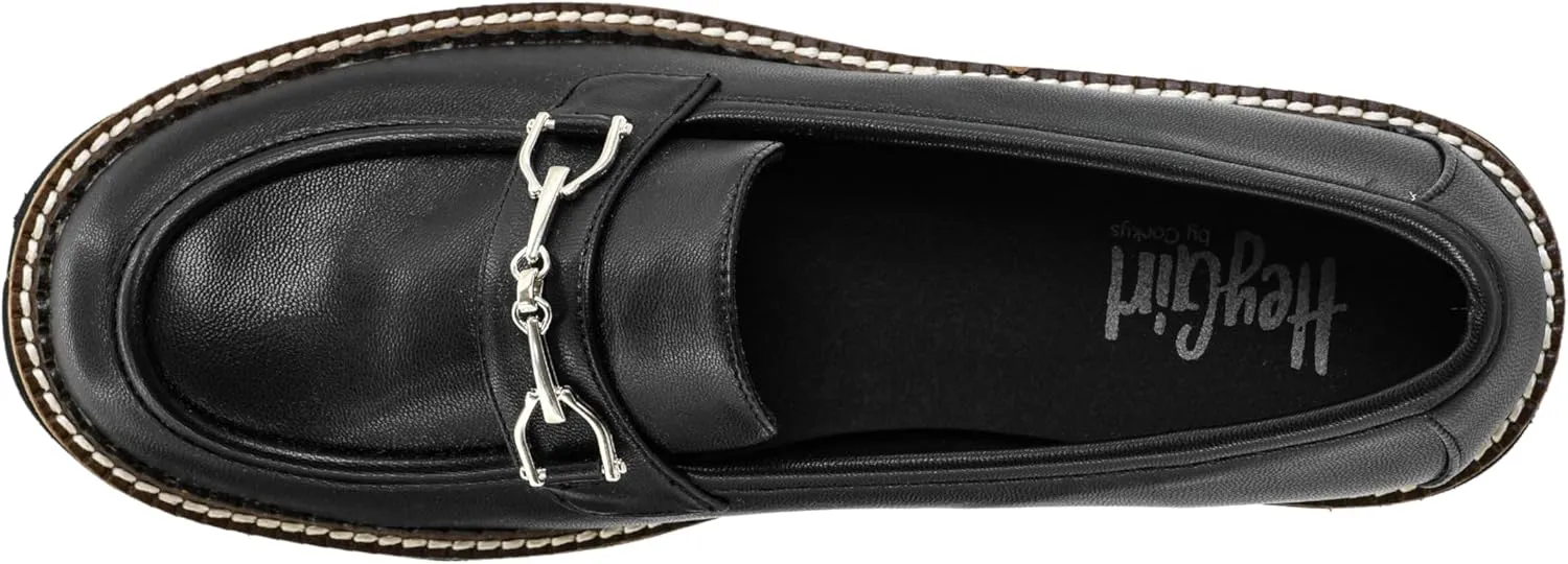 Corkys Footwear Hey Girl Womens Brownie Points Loafers - Featuring a 1.75-Inch Heel with a Lug Sole, Cushioned Insoles for All-Day Wear, A Chic Chain on The Upper