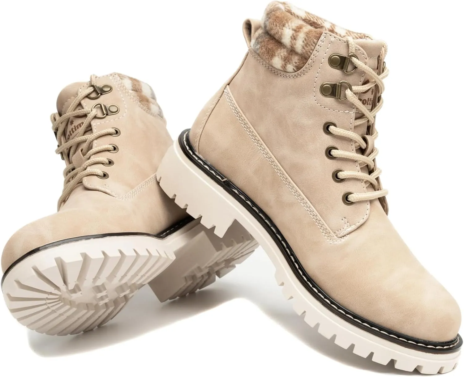 COTTIMO Work Hiking Snow Boots for Women - Waterproof Winter Ankle Shoes Non Slip Fashion Lightweight Casual Cute Fur Warm Booties
