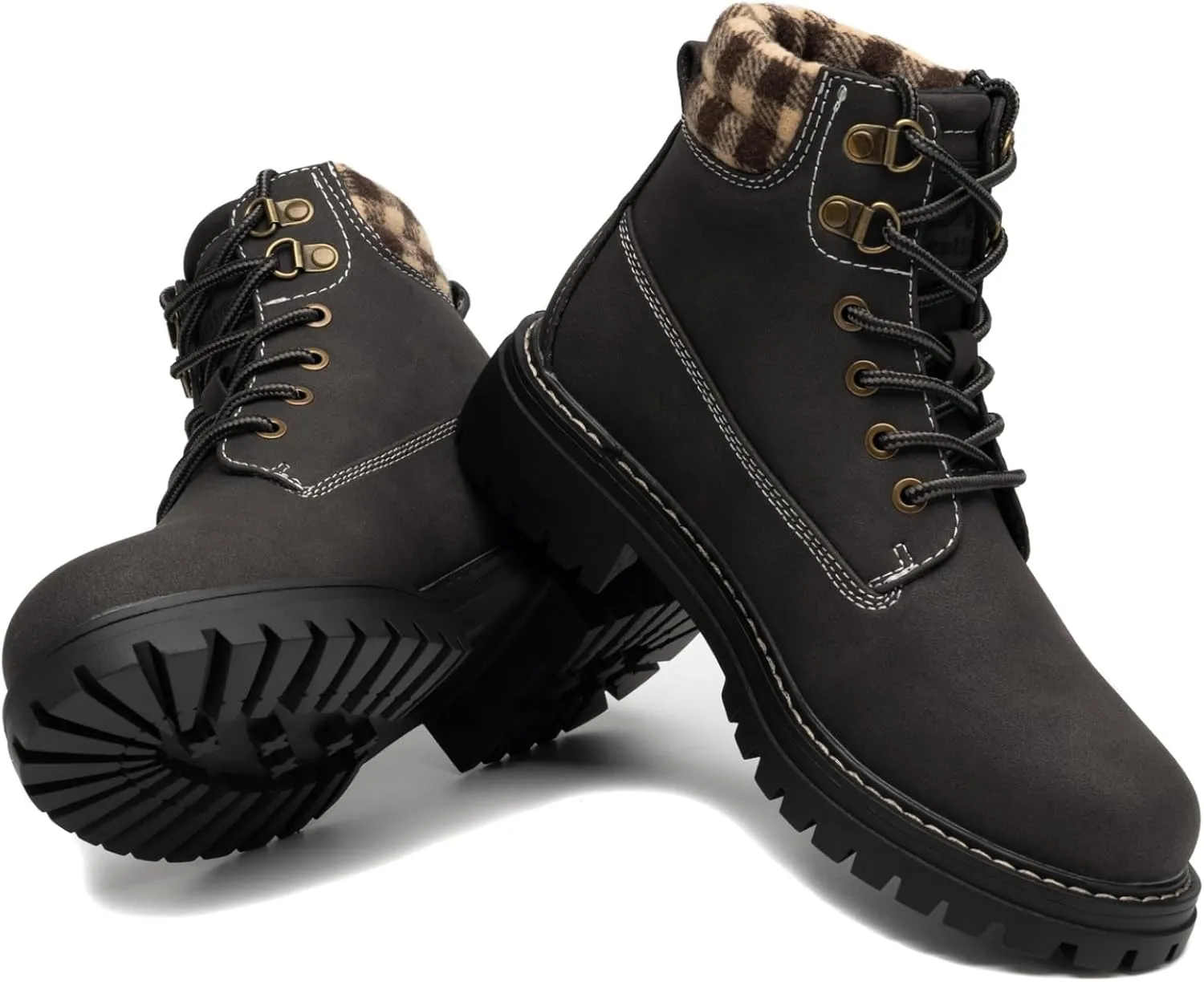 COTTIMO Work Hiking Snow Boots for Women - Waterproof Winter Ankle Shoes Non Slip Fashion Lightweight Casual Cute Fur Warm Booties