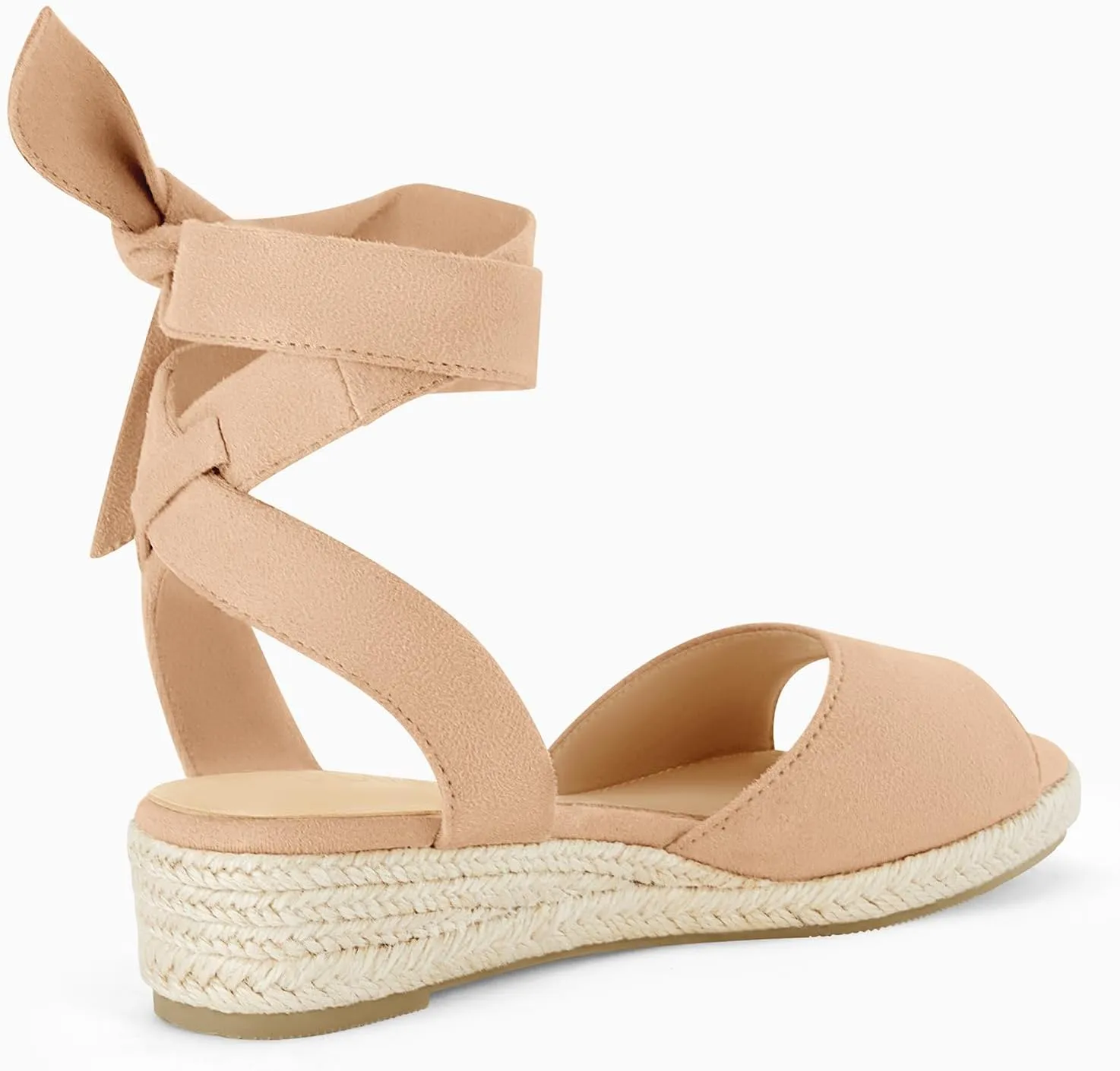 Coutgo Girls Wedge Sandals Espadrille Platform Open Toe Tie Lace Up Summer Dress Shoes Toddler Little Big Kid