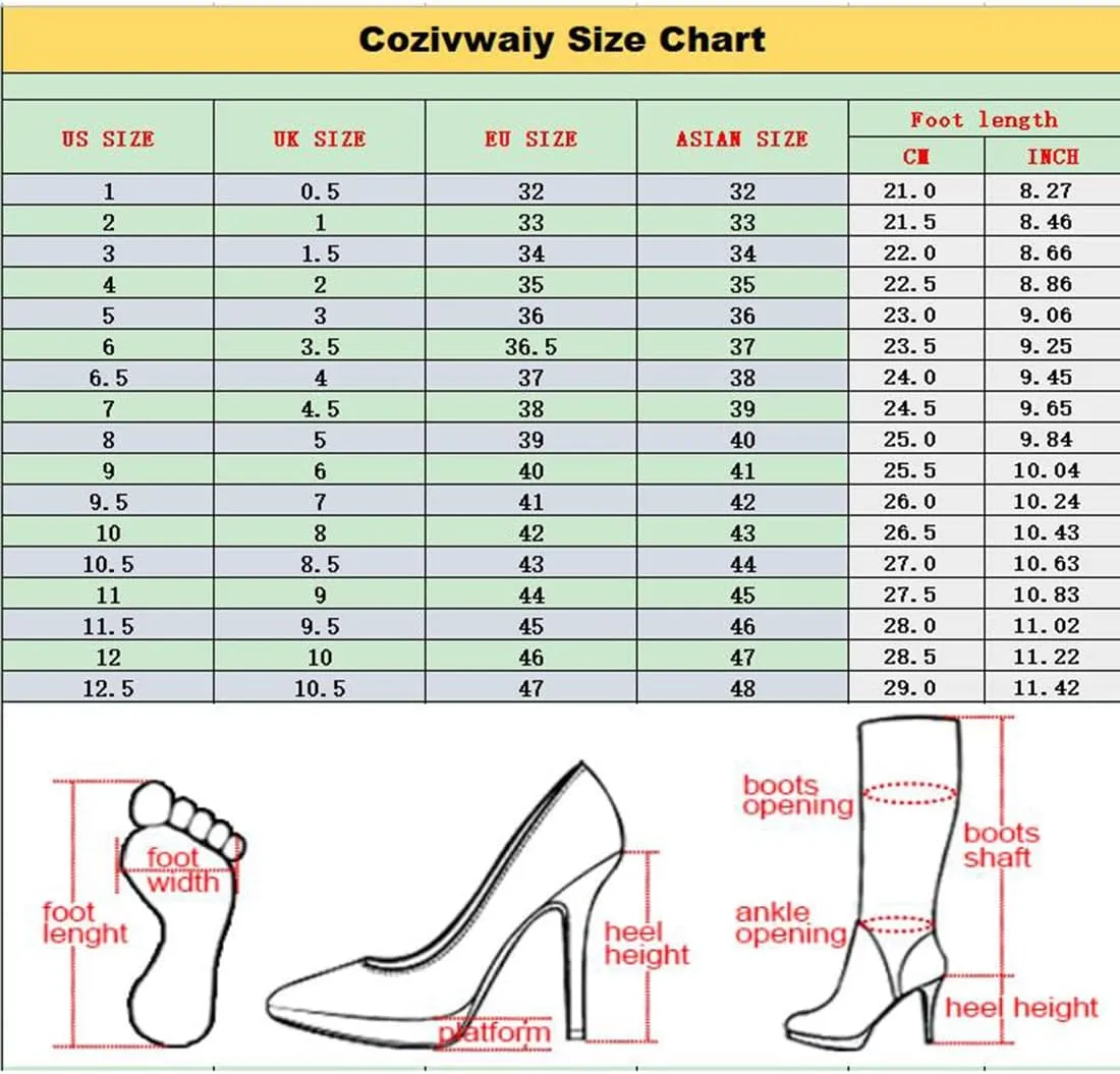 Cozivwaiy Women High Heel Ankle Boots Round Toe Short Boots Platform Plus size (US 1-12.5)