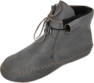 Ctreela Boho Flat Boots Vintage Indian Style Ankle Bootie Comfy Roman Retro Lace-up Short Boots Outdoor Flat Walking Shoes