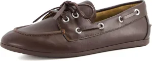 CUSHIONAIRE Anchor Lightweight Boat Shoes for Women | Slip-On Moccasin Loafers with Nautical Design | Wide Widths Available