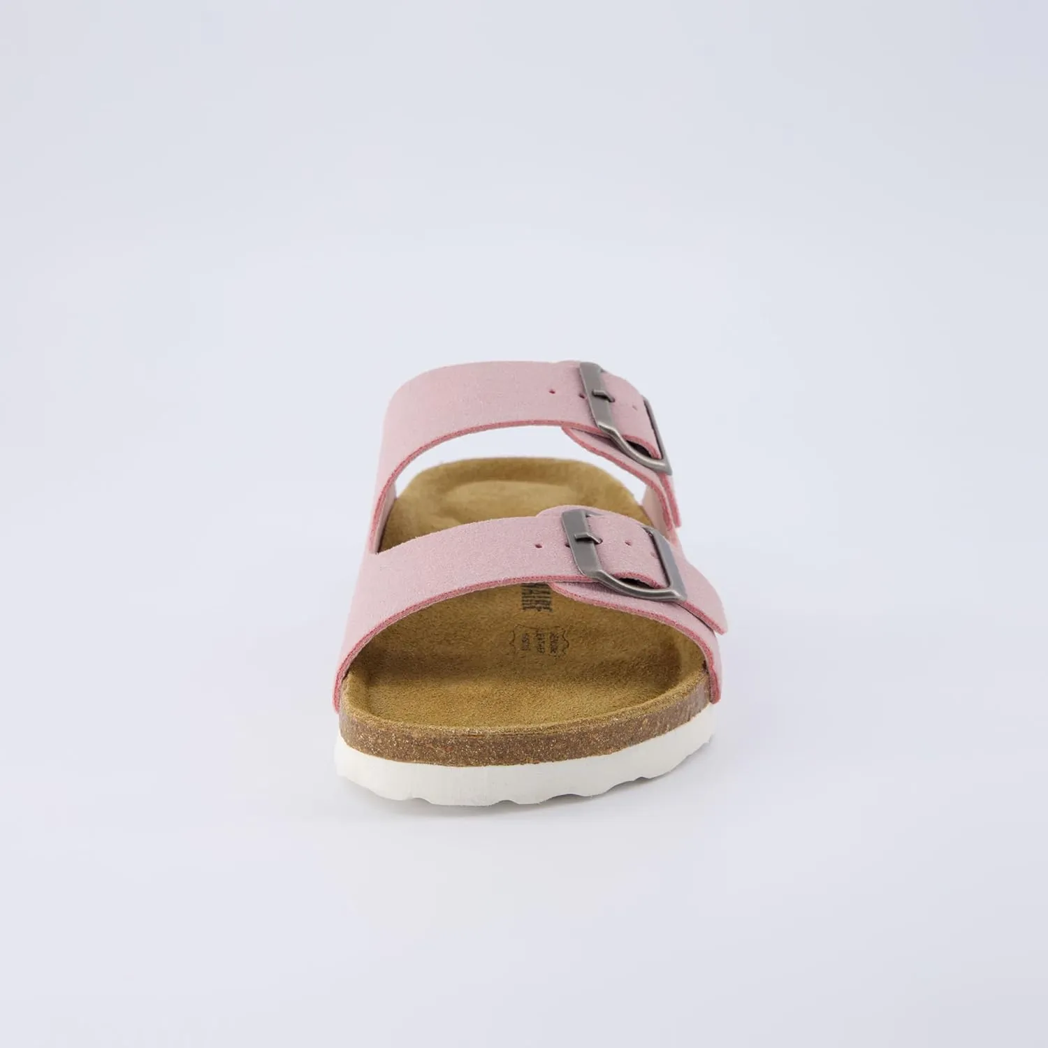 CUSHIONAIRE Lane Cork Footbed Sandals for Women – Comfortable Double Buckle Slip-On with Genuine Suede Footbed & Arch Support Slides for Women Footwear