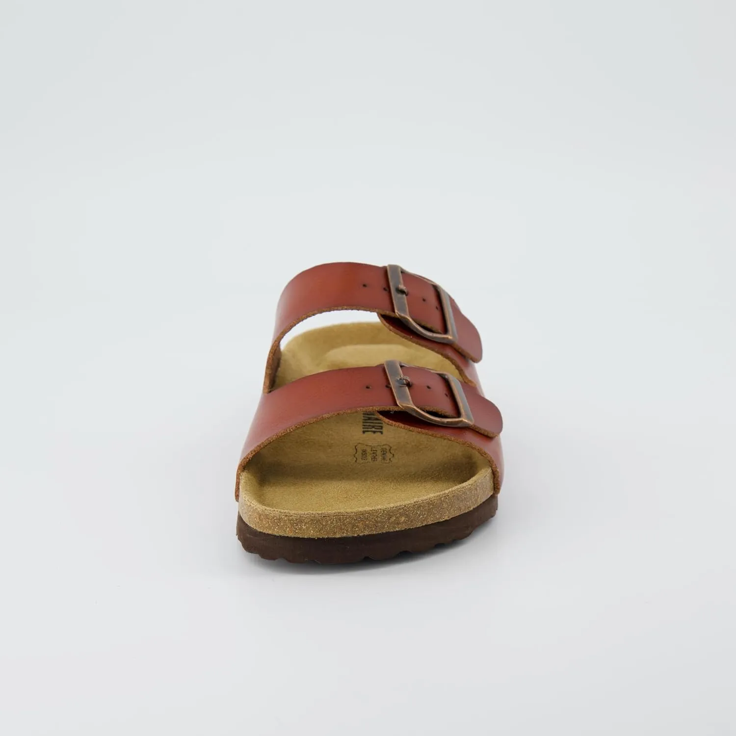 CUSHIONAIRE Lane Cork Footbed Sandals for Women – Comfortable Double Buckle Slip-On with Genuine Suede Footbed & Arch Support Slides for Women Footwear