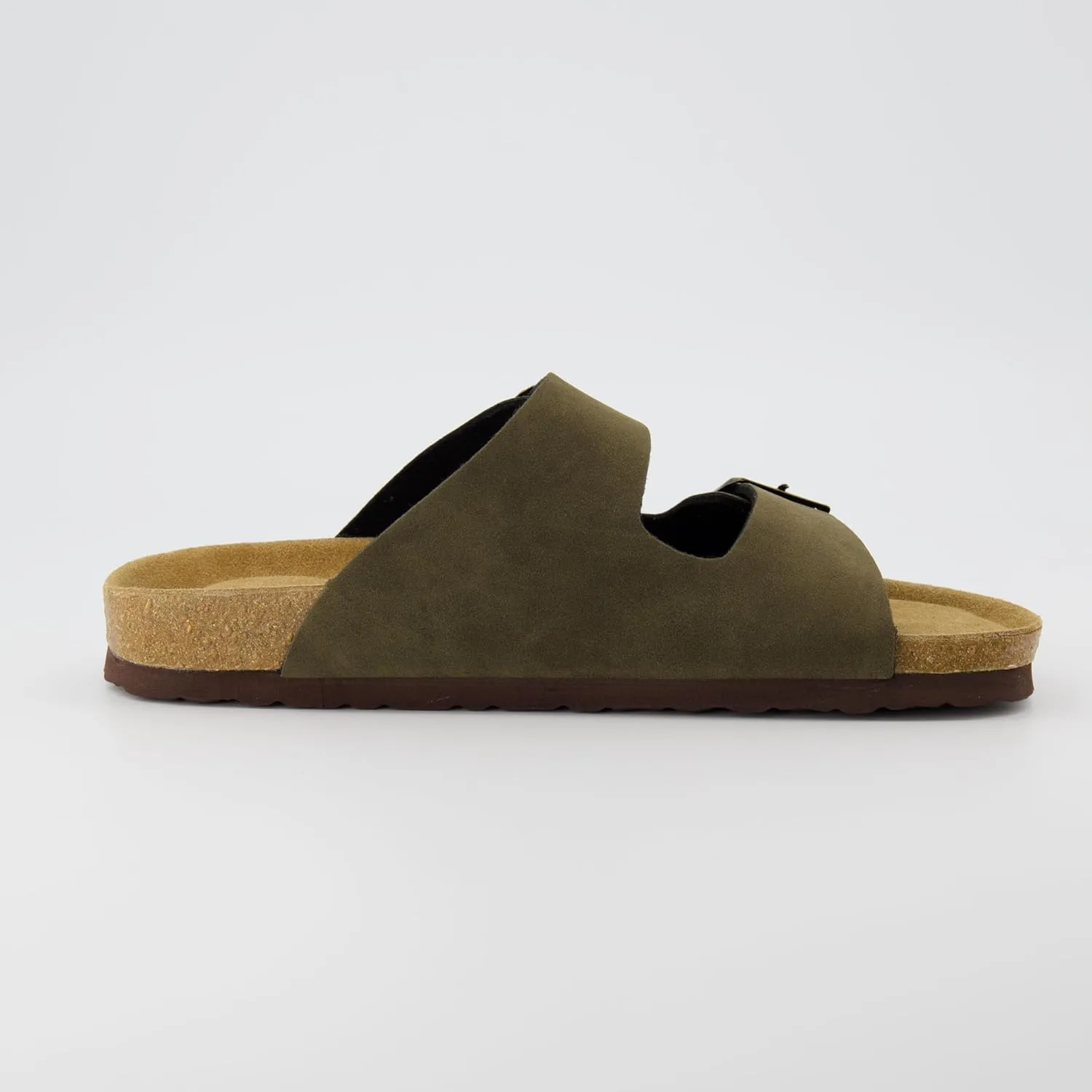 CUSHIONAIRE Men's Lane Cork Footbed Sandal with  Comfort, Arch Support, Adjustable Straps - Comfortable Slide Sandals for Walking, Casual Summer Footwear