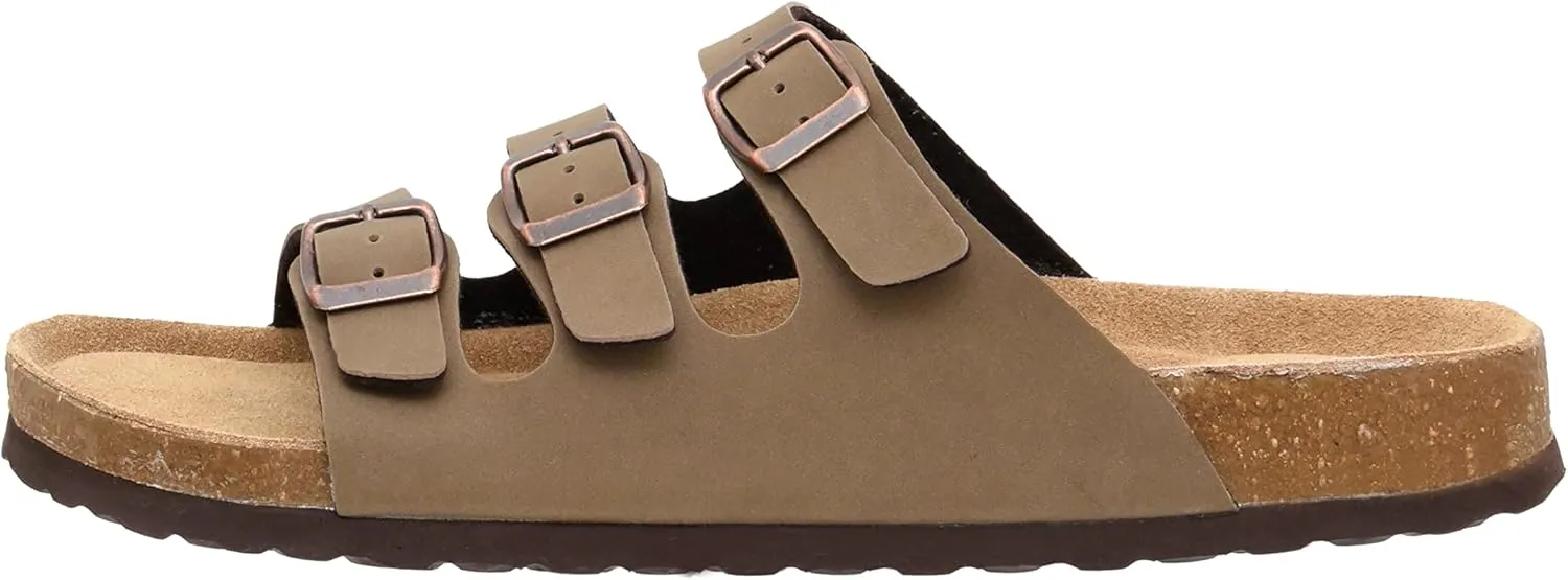 CUSHIONAIRE Men's Lela-M Cork Footbed Sandal with  Comfort