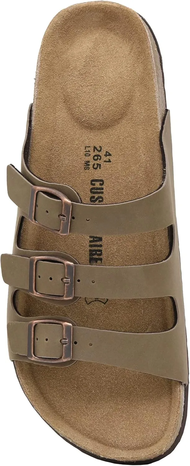 CUSHIONAIRE Men's Lela-M Cork Footbed Sandal with  Comfort