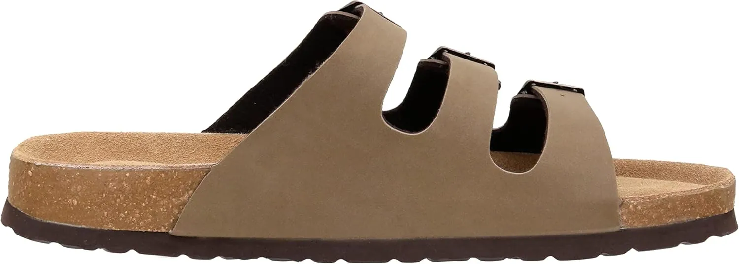 CUSHIONAIRE Men's Lela-M Cork Footbed Sandal with  Comfort
