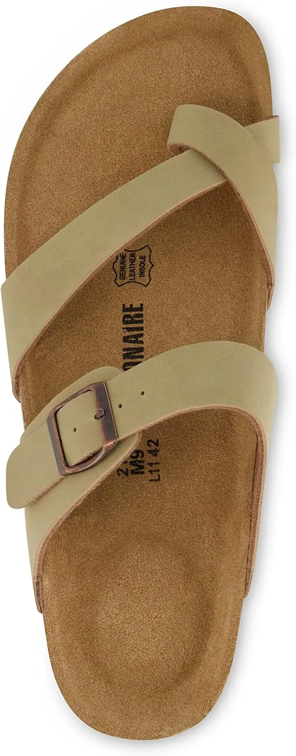 CUSHIONAIRE Men's Luna-M Cork footbed Sandal with  Comfort