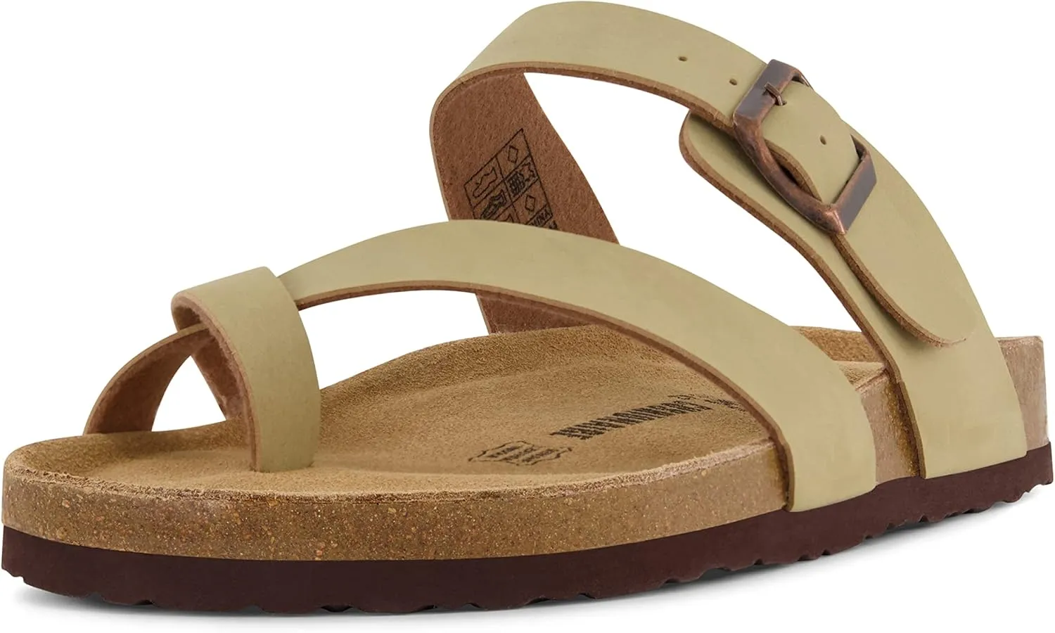 CUSHIONAIRE Men's Luna-M Cork footbed Sandal with  Comfort