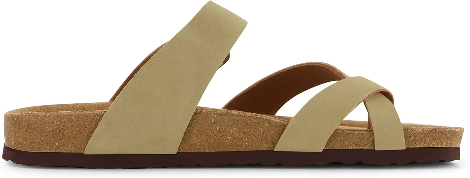 CUSHIONAIRE Men's Luna-M Cork footbed Sandal with  Comfort