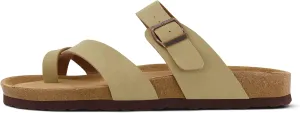 CUSHIONAIRE Men's Luna-M Cork footbed Sandal with  Comfort