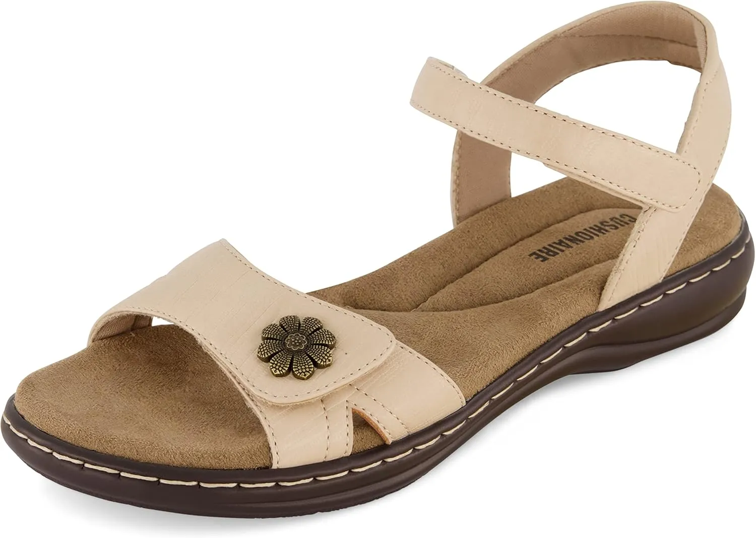 CUSHIONAIRE Women's Bloom comfort sandal with  Comfort Foam and Wide Widths Available