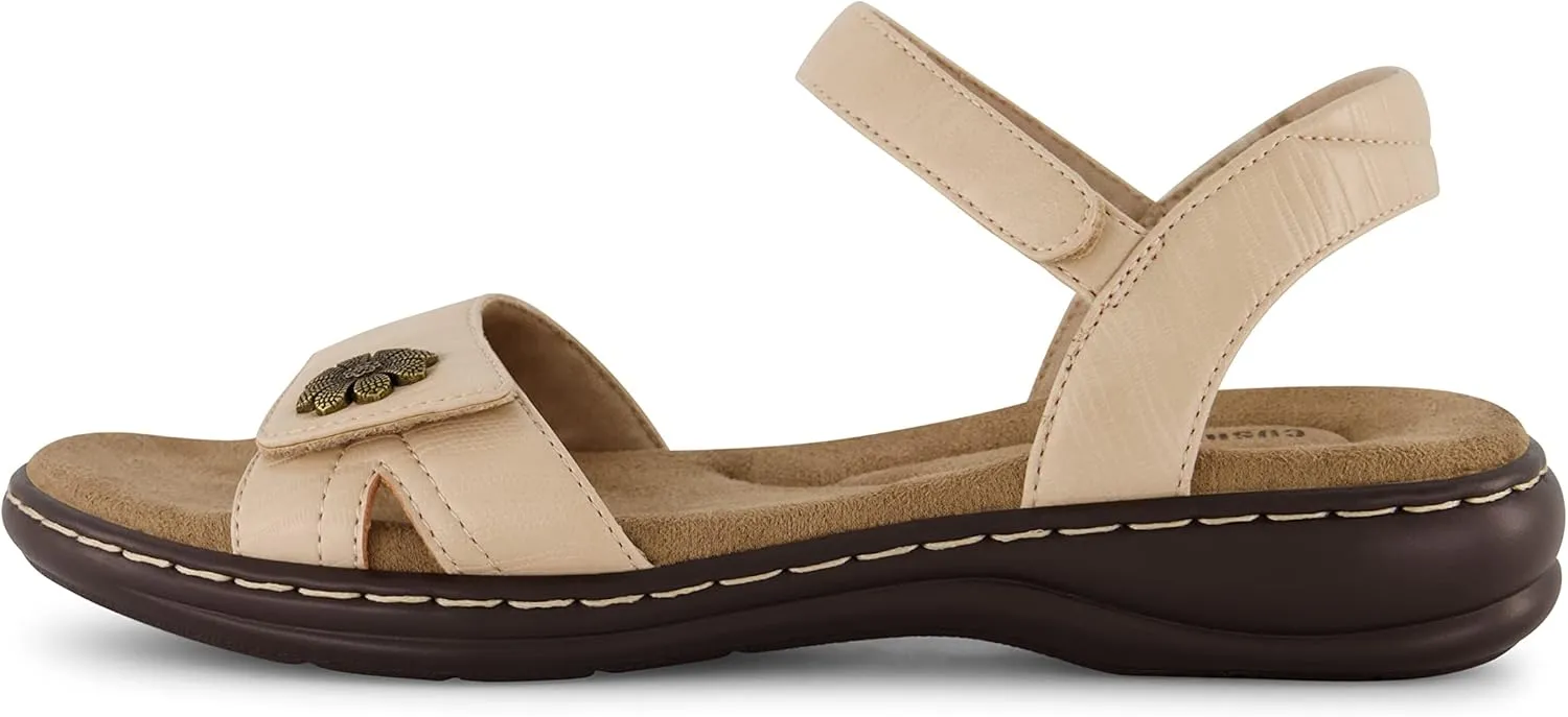 CUSHIONAIRE Women's Bloom comfort sandal with  Comfort Foam and Wide Widths Available