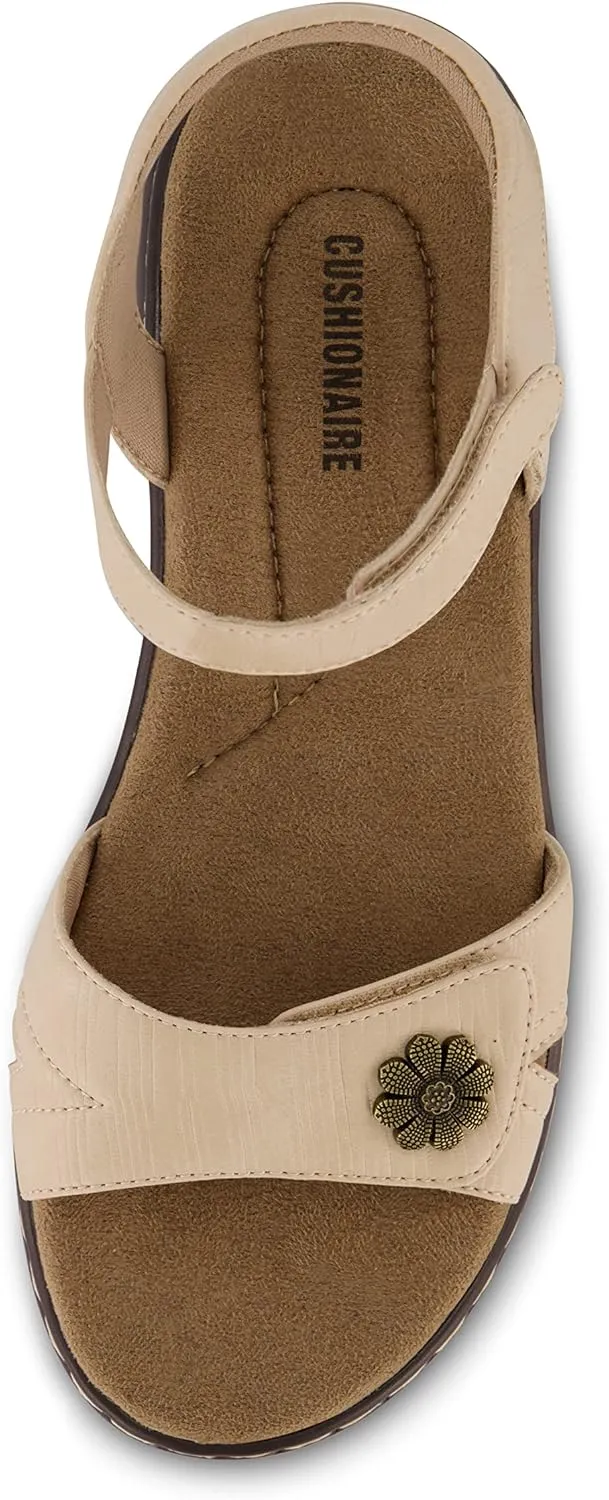 CUSHIONAIRE Women's Bloom comfort sandal with  Comfort Foam and Wide Widths Available