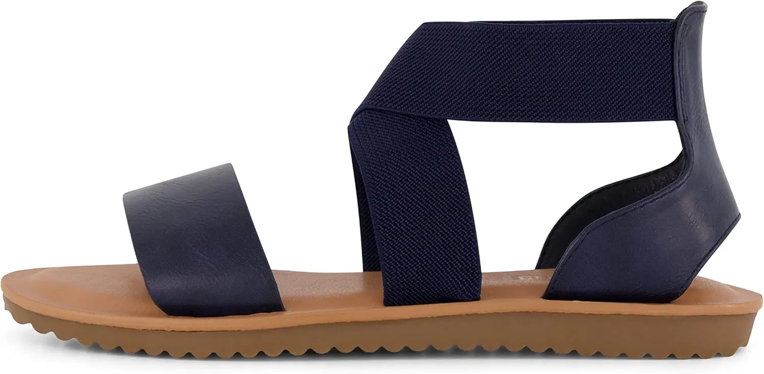 CUSHIONAIRE Women's Chancy stretch gore sandal  Memory Foam and Wide Widths Available