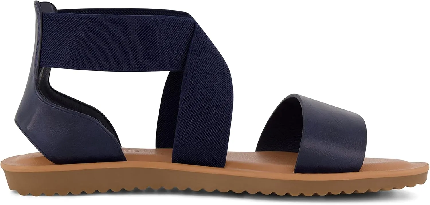 CUSHIONAIRE Women's Chancy stretch gore sandal  Memory Foam and Wide Widths Available