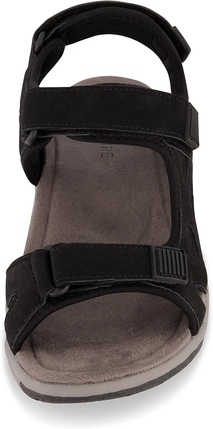 CUSHIONAIRE Women's Pace comfort footbed outdoor sandal with adjustable straps and  Memory Foam, Wide Widths Available