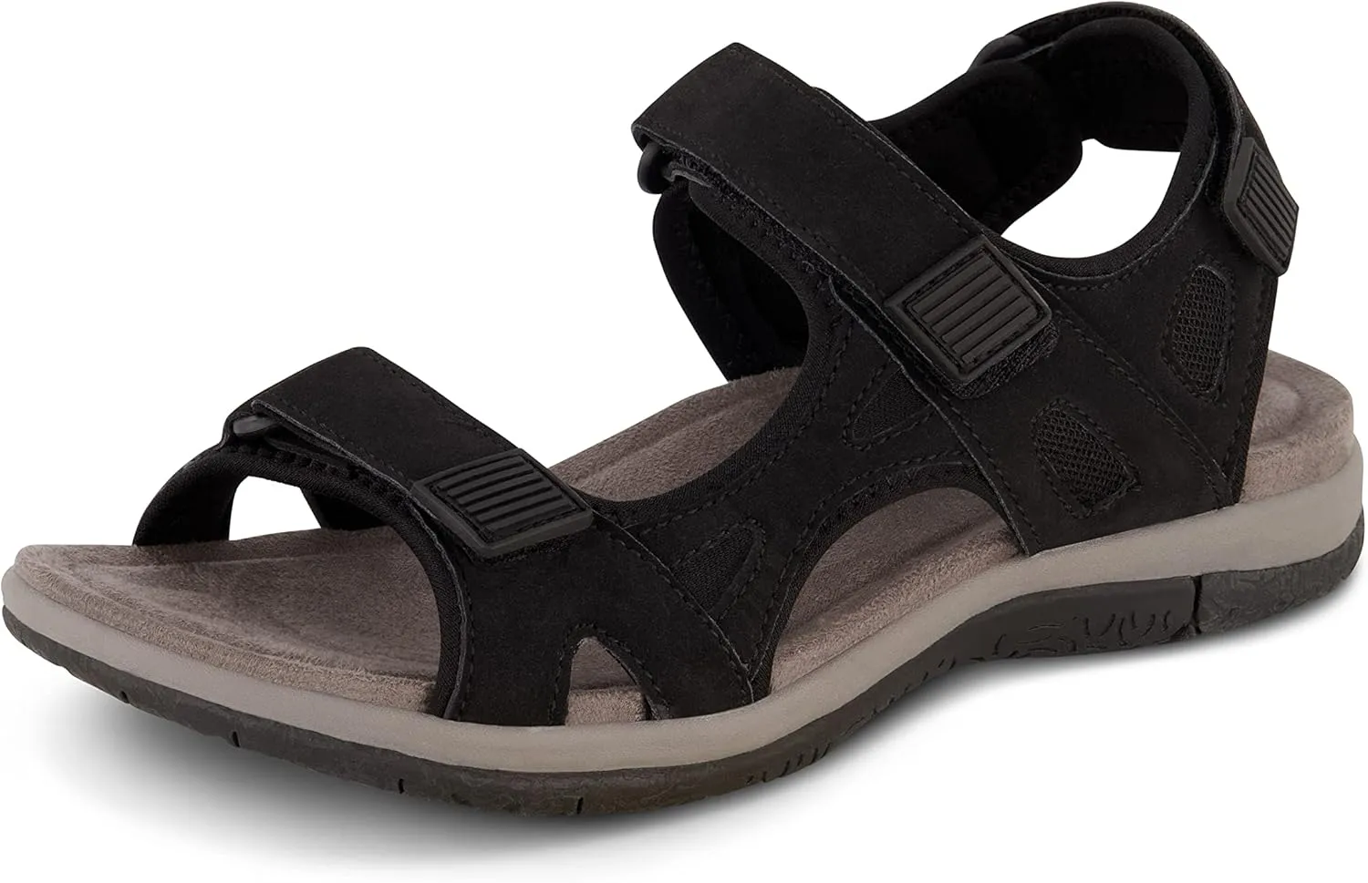 CUSHIONAIRE Women's Pace comfort footbed outdoor sandal with adjustable straps and  Memory Foam, Wide Widths Available