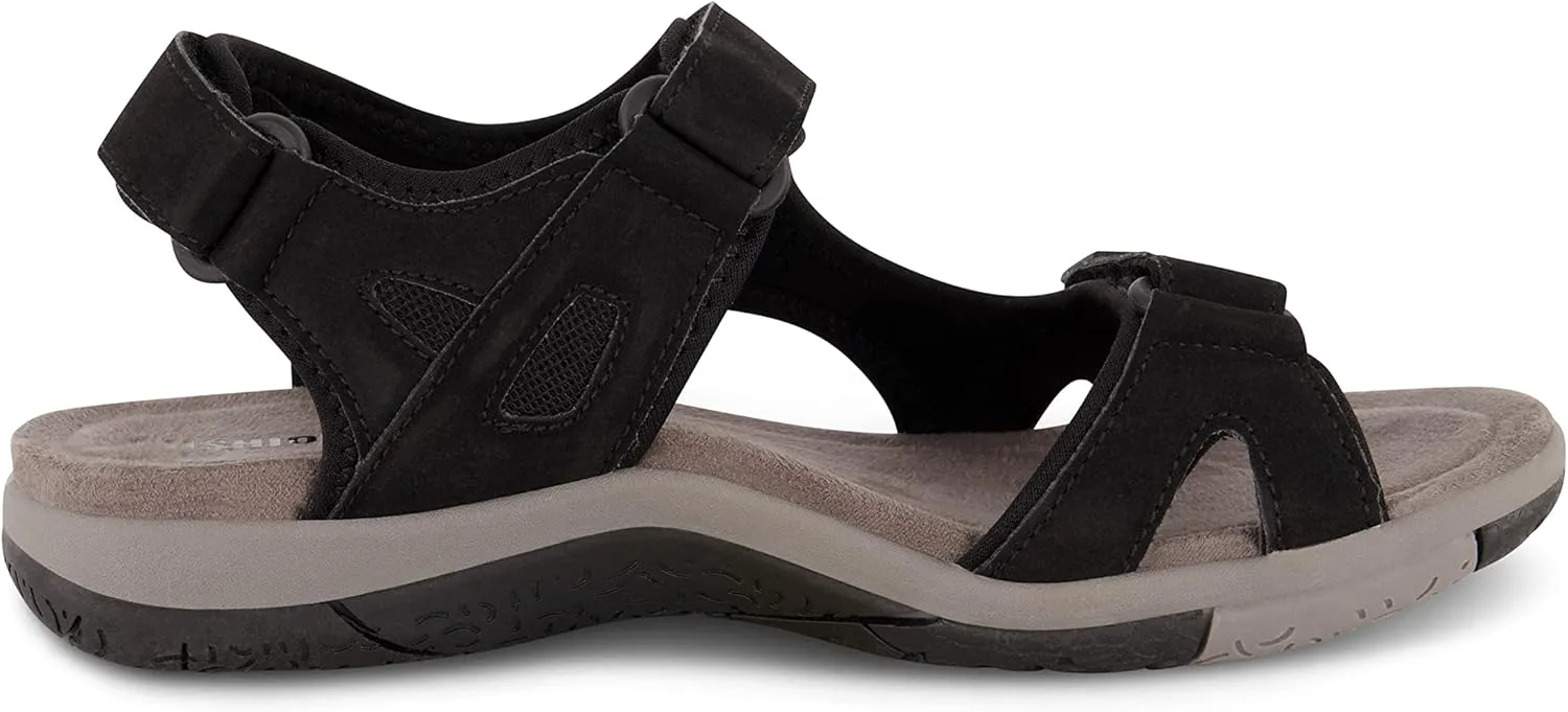 CUSHIONAIRE Women's Pace comfort footbed outdoor sandal with adjustable straps and  Memory Foam, Wide Widths Available