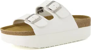CUSHIONAIRE Women's Plane Platform Footbed Sandal With  Comfort, Wide Widths Available