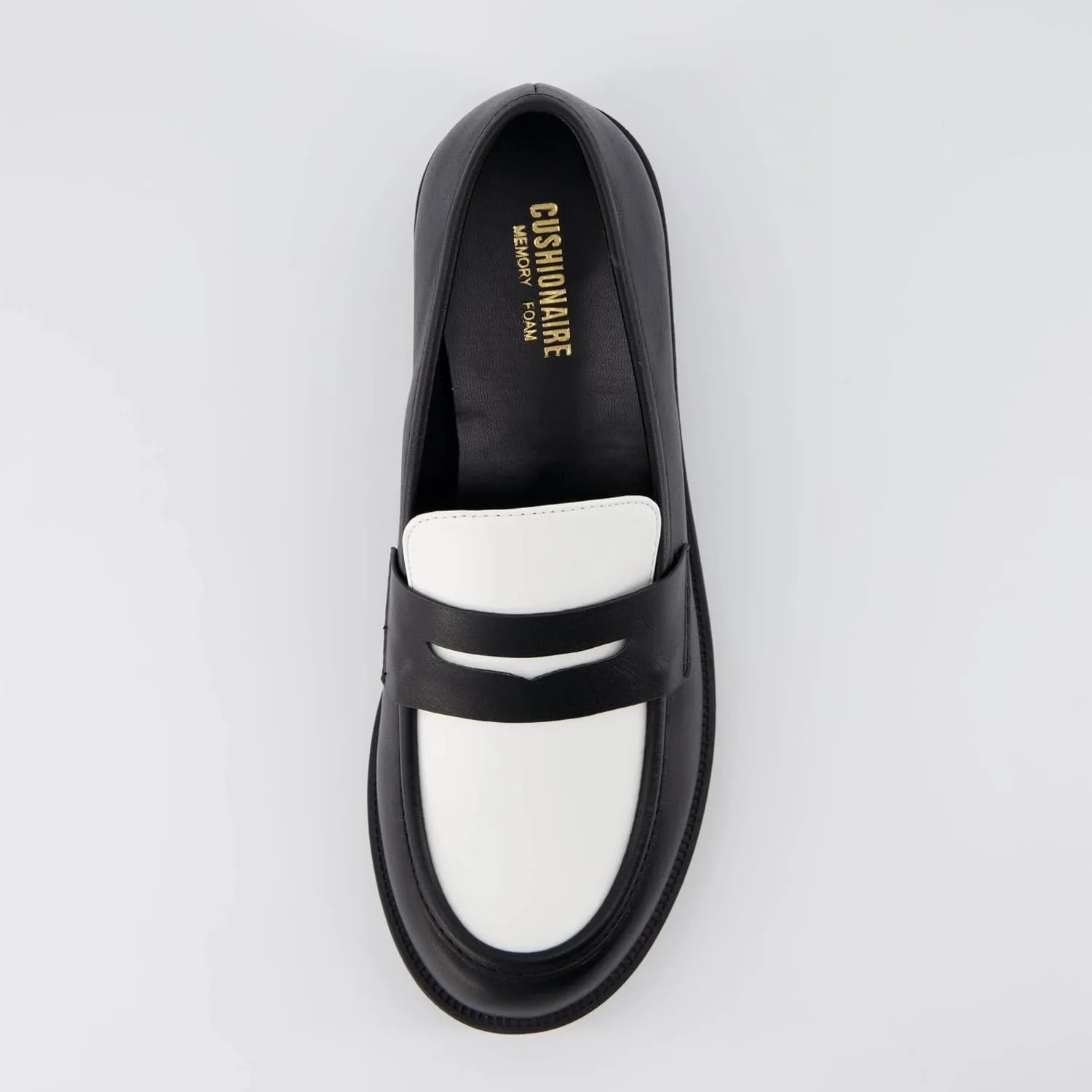 CUSHIONAIRE Women's Reggio Black/White Slip on Loafer  Memory Foam, Wide Widths Available
