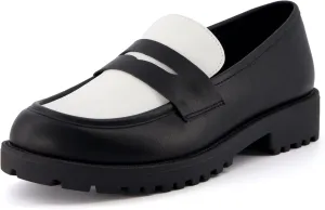 CUSHIONAIRE Women's Reggio Black/White Slip on Loafer  Memory Foam, Wide Widths Available