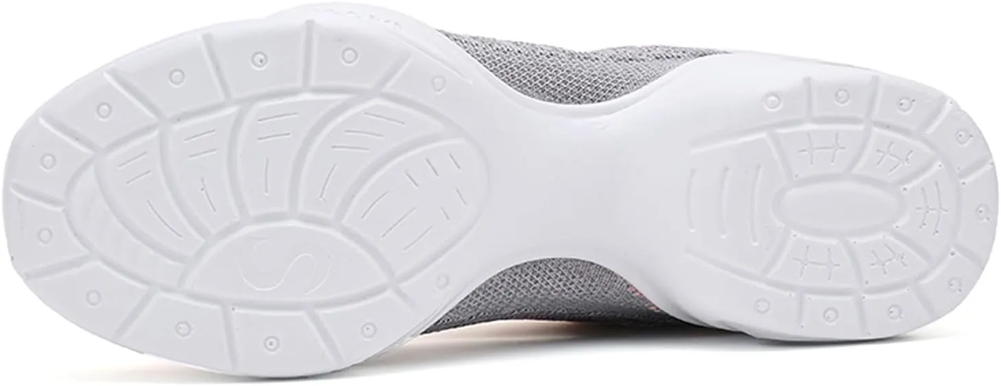 Dance Shoes for Women Jazz Shoes Split Sole Dance Sneakers Lace-up Air Cushion Jazz Sneakers Breathable Modern Dance Shoes Platform Walking Dance Shoe