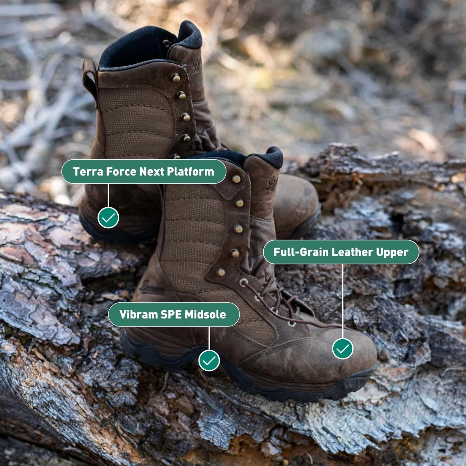 Danner Pronghorn 8” Hunting Boots for Men - Waterproof Gore-Tex and Full-Grain Leather, Cushion Midsole, Torsion Shank, and Vibram Traction Outsole