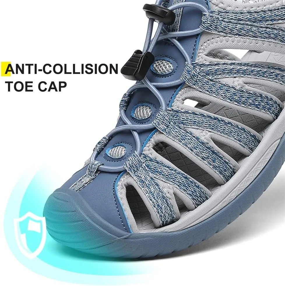 Dannto Women's Closed Toe Hiking Sandals Walking Water Sandal Comfort Athletic Sport Outdoor Sandals