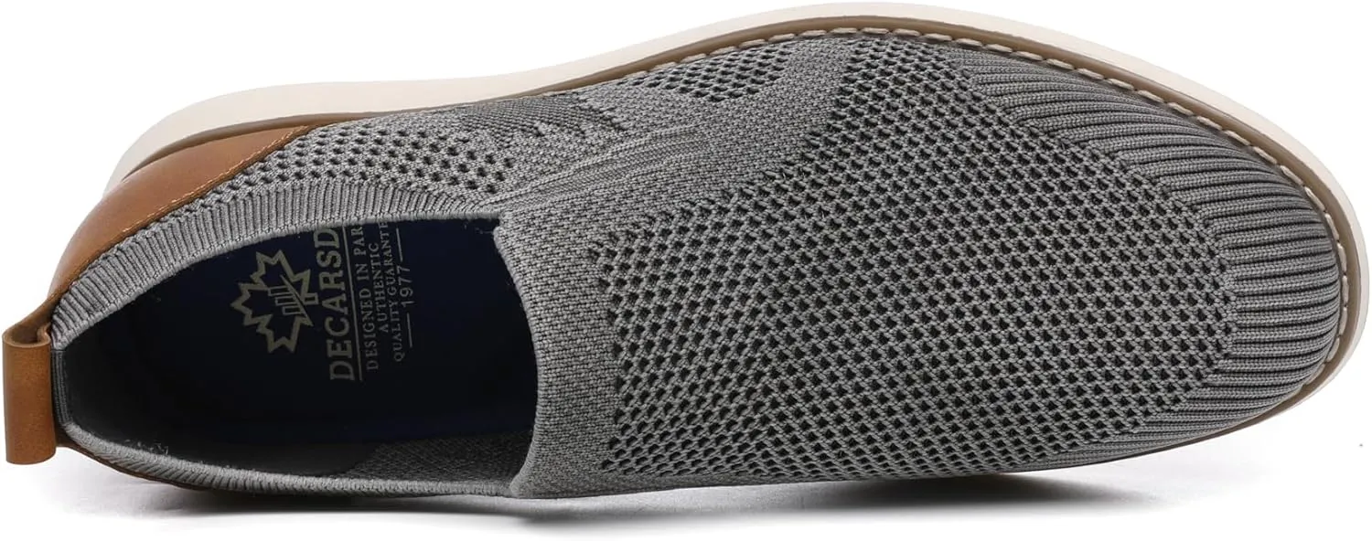 DECARSDZ Men's Loafers Casual Slip On Shoes Knit Mesh Fabric Shoe C021