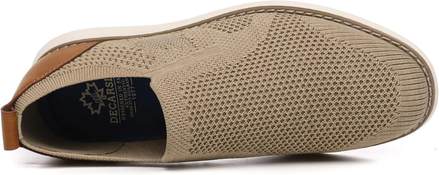 DECARSDZ Men's Loafers Casual Slip On Shoes Knit Mesh Fabric Shoe C021