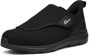 Diabetic Shoes for Men Wide Non-Slip Water-Resistant Orthopedic Slip On Walking Shoes Adjustable Closure Sneakers for Swollen Feet Neuropathy Relief, Arch Support