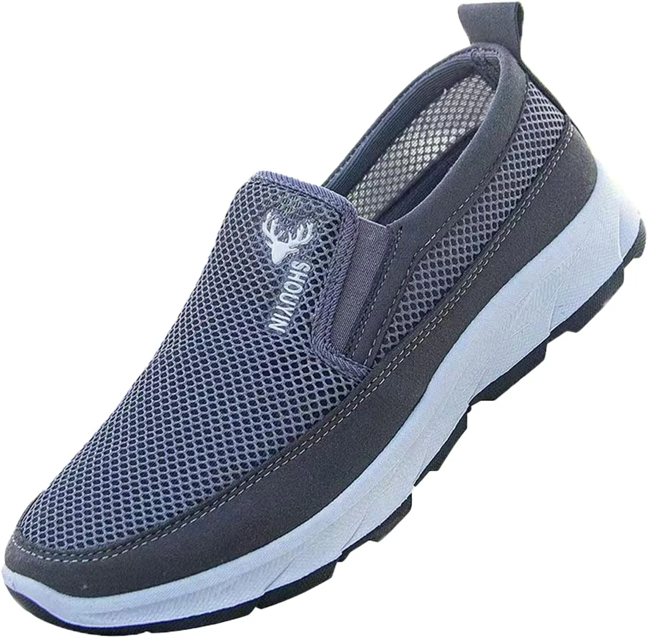 DirraBra Men's Slip-On Mesh Orthopedic Sneakers Walking Shoes,Sports Breathable Loafers Boat Shoes Casual Platform Comfy Non-Slip Hiking Working Shoes