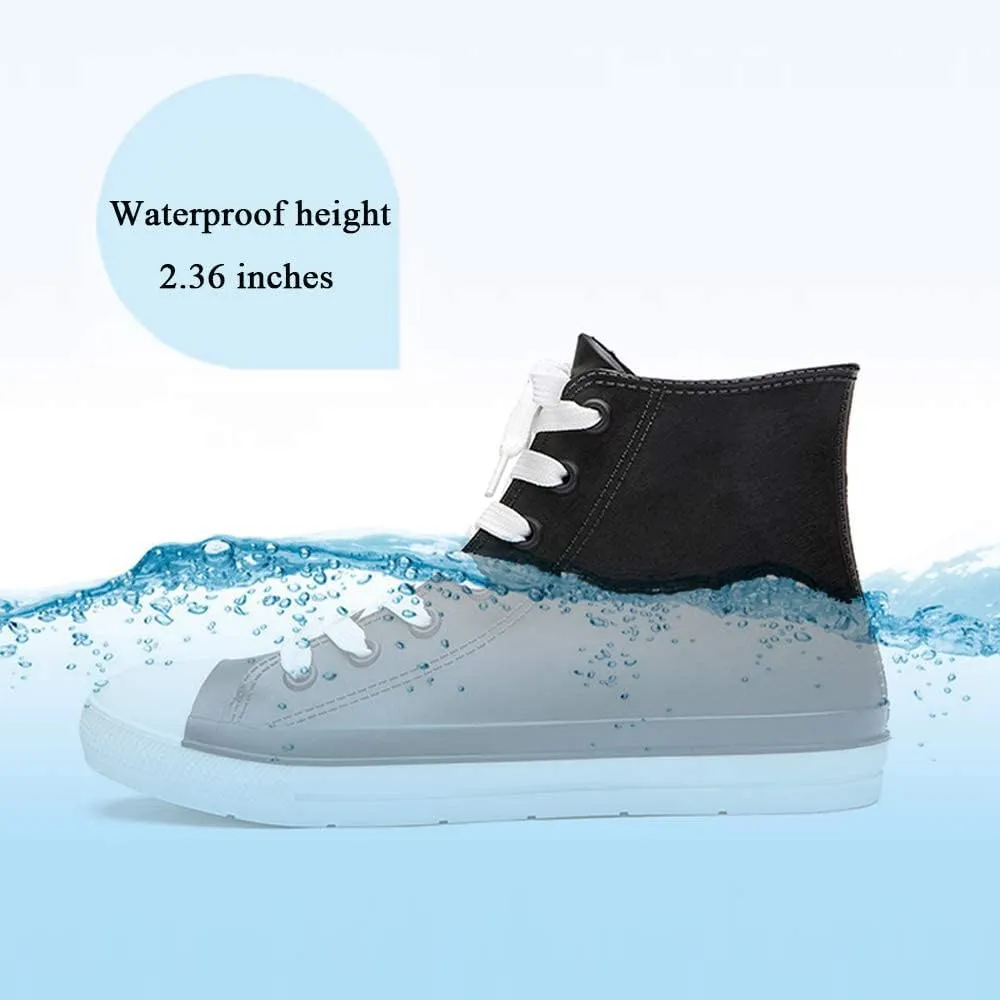 DKSUKO Women's Rain Boots Waterproof High Top Rain Shoes with Lace Up Anti-Slip Garden Shoes