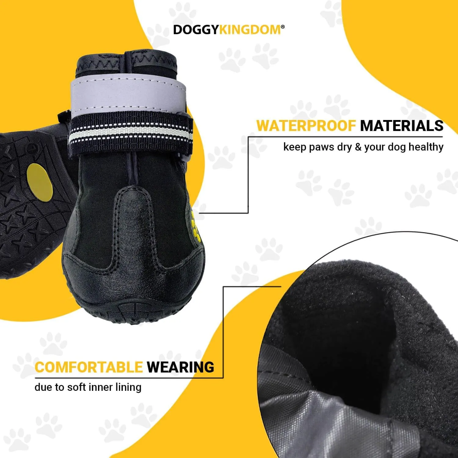 Dog Shoes for Large Dogs for Snow, Waterproof Dog Boots for Winter, Dog Booties with Reflective Rugged Anti-Slip Sole and Skid-Proof, Outdoor Dog Shoes for Medium Small Dogs - Size 3