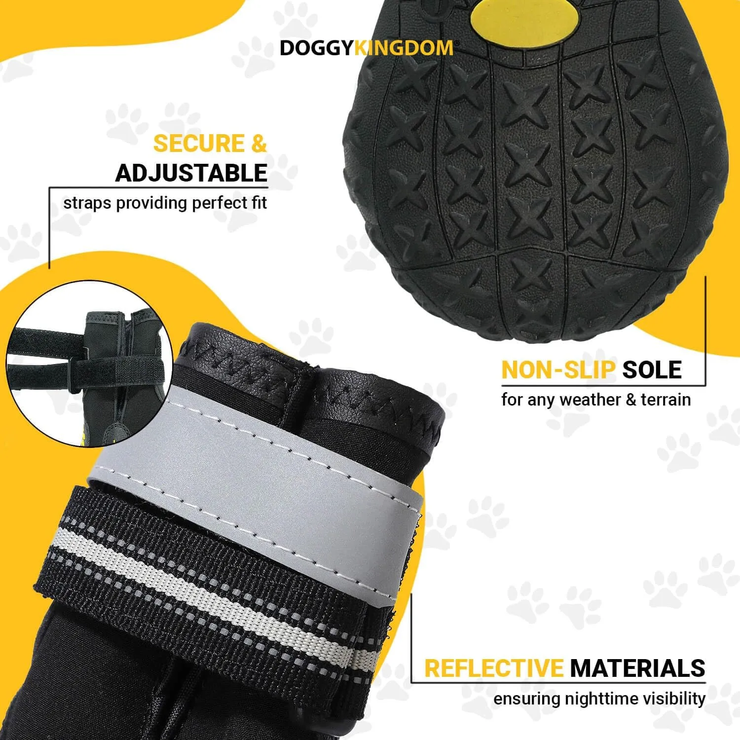 Dog Shoes for Large Dogs for Snow, Waterproof Dog Boots for Winter, Dog Booties with Reflective Rugged Anti-Slip Sole and Skid-Proof, Outdoor Dog Shoes for Medium Small Dogs - Size 3