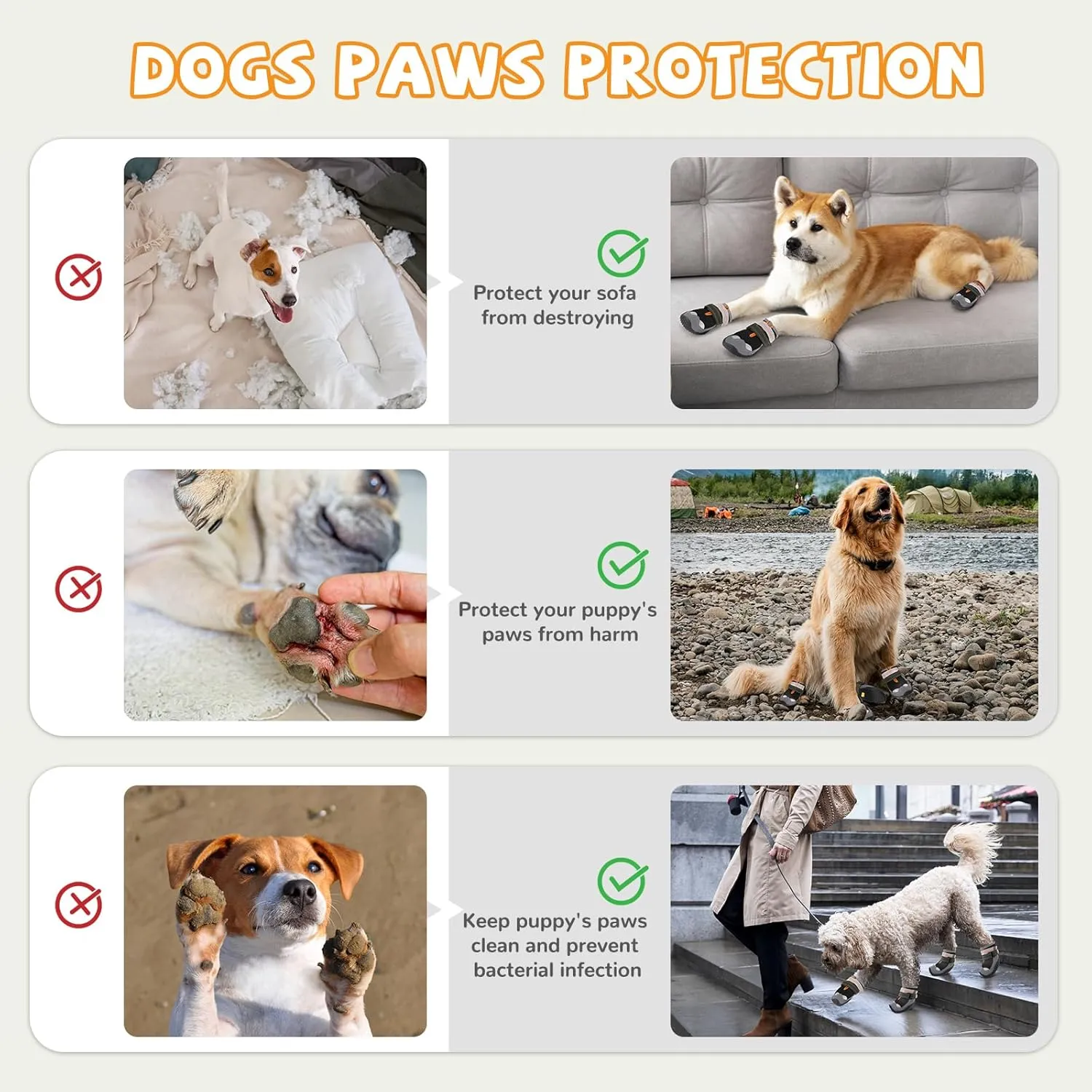 Dog Shoes for Large Small Medium Dogs, Breathable Dog Boots for Summer Hot Pavement, Anti-Slip Dog Booties Paw Protector with Reflective Strips for Outdoor Walking Hiking, Hardwood Floors Size 3